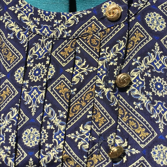 Talbots Vintage 80’s Baroque Pleated Dress - Picture 5 of 6